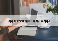 app开发企业选择（公司开发app）