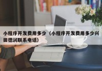 小程序开发费用多少（小程序开发费用多少兴田德润联系电话）