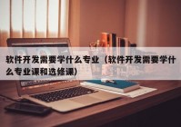 软件开发需要学什么专业（软件开发需要学什么专业课和选修课）