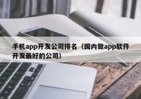 手机app开发公司排名（国内做app软件开发最好的公司）