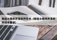 微信小程序开发软件技术（微信小程序开发软件技术要求）