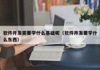 软件开发需要学什么基础呢（软件开发要学什么东西）