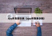 app开发报价表（app开发多少钱）