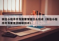 微信小程序开发需要掌握什么技术（微信小程序开发要用到哪些技术）