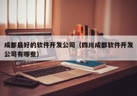 成都最好的软件开发公司（四川成都软件开发公司有哪些）