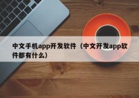 中文手机app开发软件（中文开发app软件都有什么）