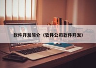 软件开发简介（软件公司软件开发）